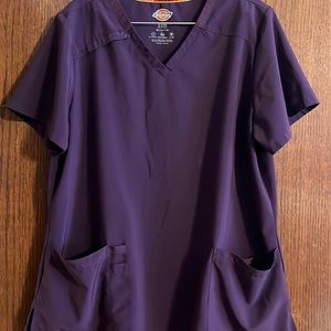 Dickies purple scrub set.  Size XL. Top and bottoms.  Wrinkle resistant material